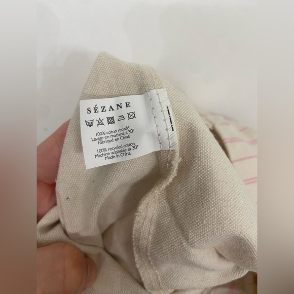 Sézane California Mon Amour Striped Canvas Tote Bag - Picture 3 of 4